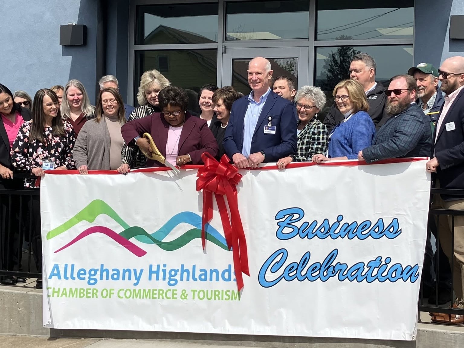 Ribbon cutting ceremony at the Alleghany Highlands One-Stop Substance Use Disorder Continuum of Care facility.